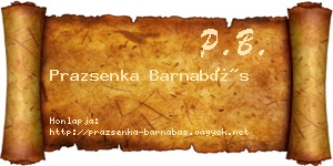 Prazsenka Barnabás névjegykártya